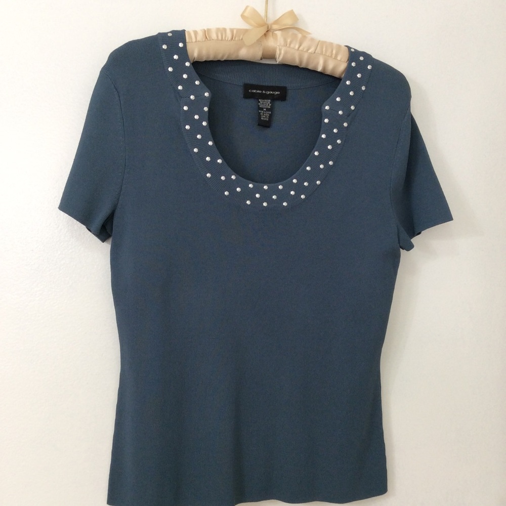 Blue Blouse with Silver accents in M